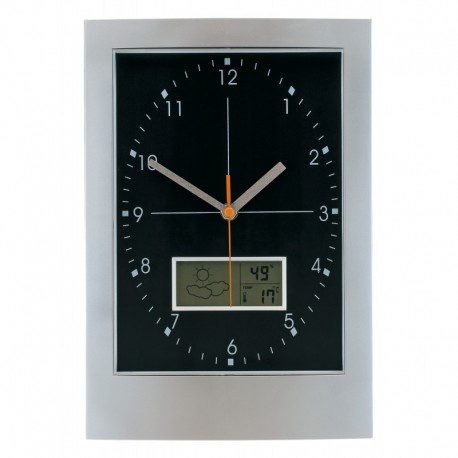 Zegar ścienny APOLLO, srebrny/czarny 56-0401537