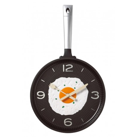 Kuchenny zegar ścienny, FLYING PAN, czarny/srebrny 56-0401518