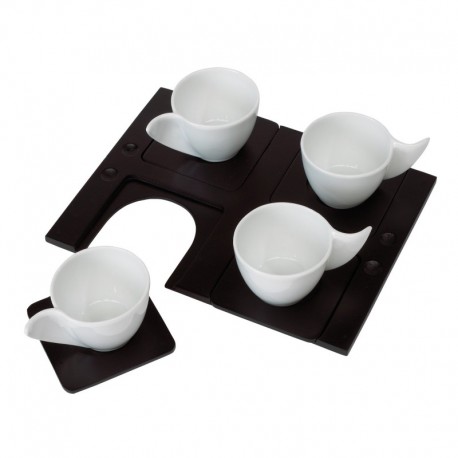 Zestaw kubków do herbaty, INDIVIDUAL, biały/czarny 56-0340019
