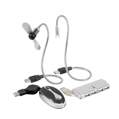 Zestaw USB TRAVEL GEAR, srebrny/czarny 58-1100110
