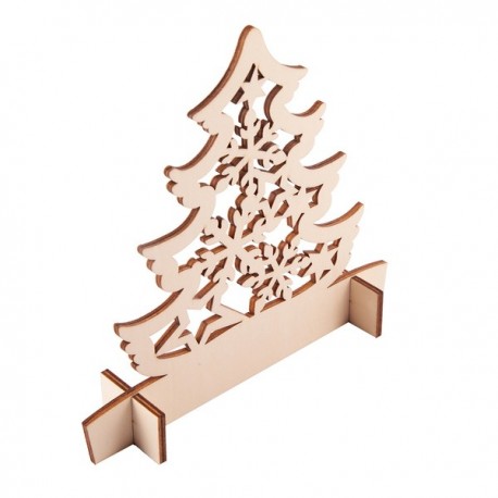 Drewniana wycinanka choinka Christmas tree, beżowy X91024.13
