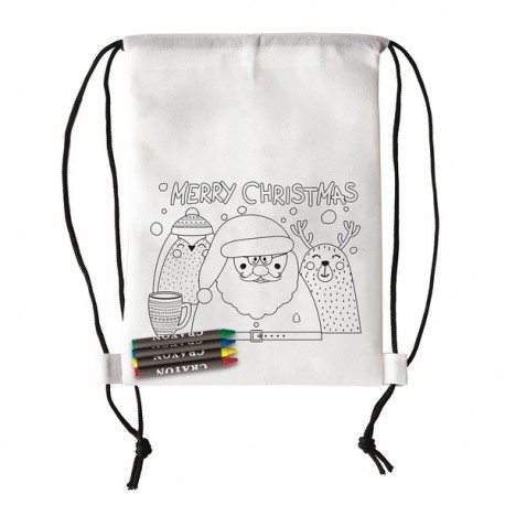 Plecak non-woven dla dzieci Christmas, biały X08629.06