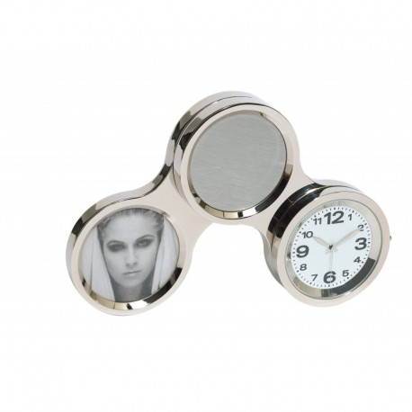 Obrotowy zegar CIRCLE, srebrny 58-8044000