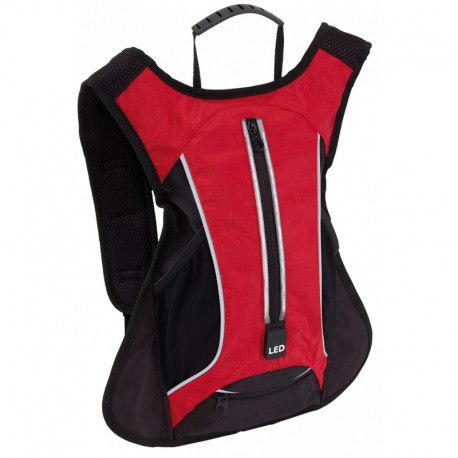 Plecak sportowy LED RUN, czarny, czerwony