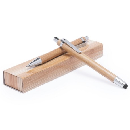 Zestaw piśmienny, bambusowy długopis i ołówek mechaniczny V1775-17