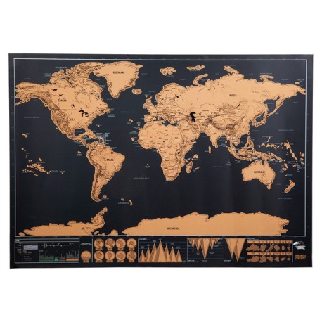 Mapa świata-zdrapka Rolling Stone, brązowy R08861.10