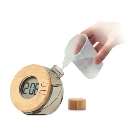 Bambusowy wodny zegar LCD MO6865-27