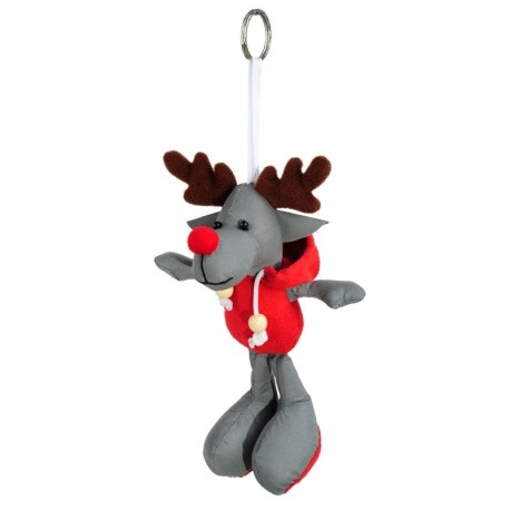 Brelok odblaskowy Reindeer, szary/czerwony R73839