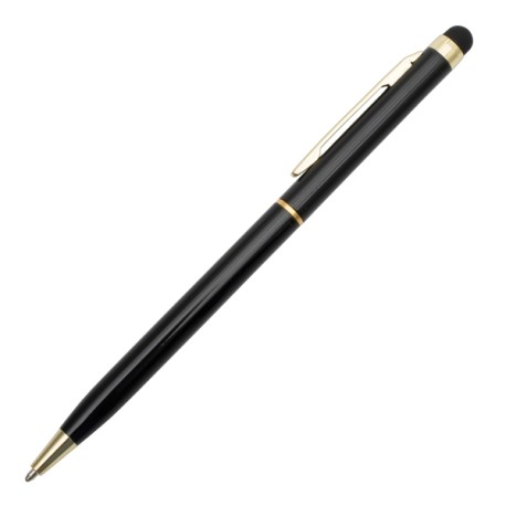 Długopis aluminiowy Touch Tip Gold, czarny R73409.02