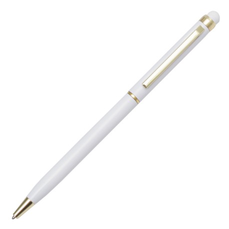 Długopis aluminiowy Touch Tip Gold, biały R73409.06