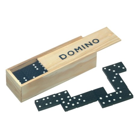 Klasyczna gra DOMINO, czarny, drewniano 56-0501011