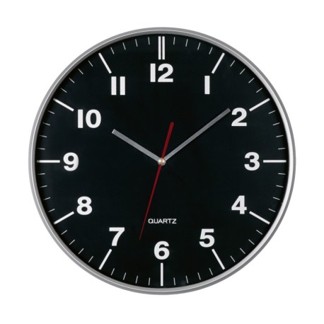 Zegar ścienny HEMERA, czarny, srebrny 58-0400940