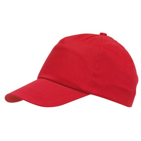 5-segmentowa czapka FAVOURITE, czerwony 56-0702052