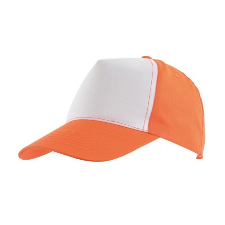 5 segmentowa czapka SHINY, biały, pomarańczowy 56-0701800