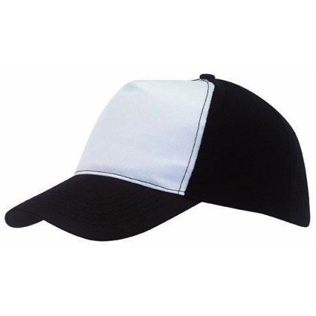 5 segmentowa czapka baseballowa BREEZY, biały, czarny 56-0701750