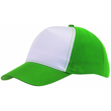 5 segmentowa czapka baseballowa BREEZY, biały, ciemnozielony 56-0701753