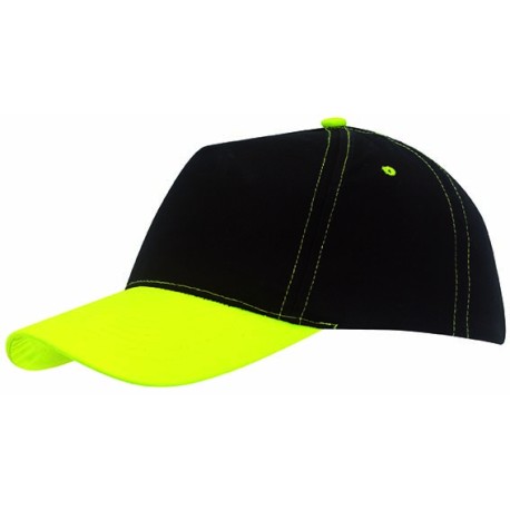 5 segmentowa czapka baseballowa SPORTSMAN, czarny, żółty 56-0702066