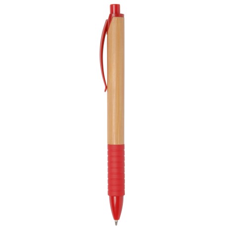 Długopis BAMBOO RUBBER, brązowy, czerwony 56-1101540