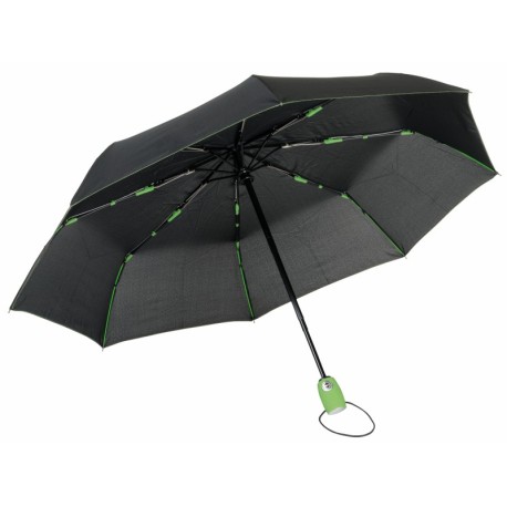 Automatyczny, wiatroodporny, kieszonkowy parasol STREETLIFE, czarny, jasnozielony 56-0101254