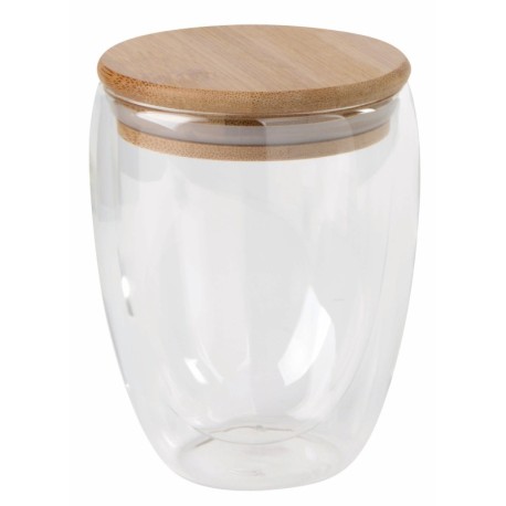 Dwuścienna szklanka BAMBOO ART M o pojemności ok. 350 ml., brązowy, transparentny 56-0304451