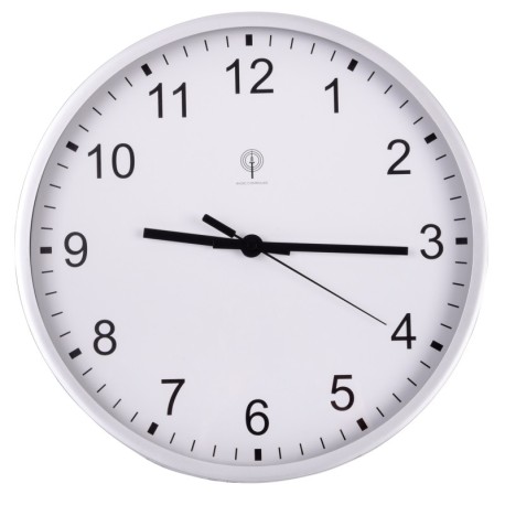 Zegar ścienny URANUS sterowany radiowo, biały, srebrny 56-0401500