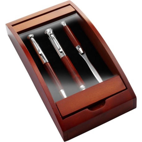Zestaw piśmienny, długopis, pióro wieczne i nóż do otwierania listów V1265-17