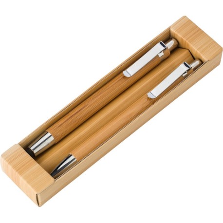 Bambusowy zestaw piśmienny, długopis touch pen i ołówek mechaniczny V1803-16