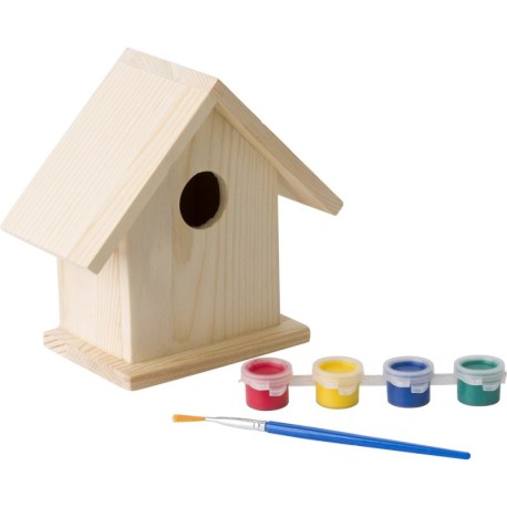Domek dla ptaków do malowania, farbki i pędzelek V7347-17