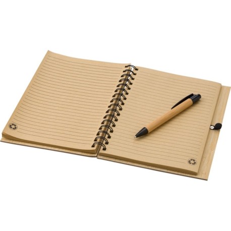 Bambusowy notatnik A5, długopis V0200-17