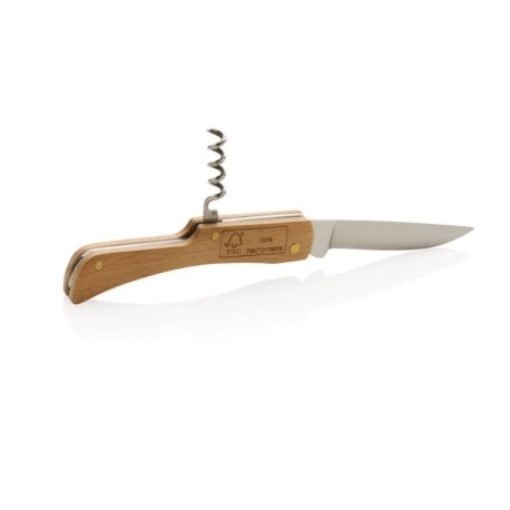 Drewniany, wielofunkcyjny nóż składany, scyzoryk P414.019