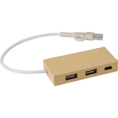 Hub USB 2.0 z kartonu z recyklingu V1227-16