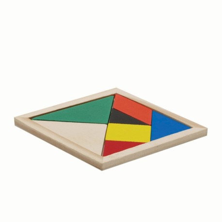 Drewniane puzzle TANGRAM BASE, Kolorowy 56-0501068