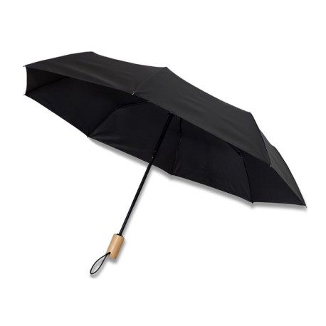 Parasol z drewnianą rączką Granton, czarny R17953.02