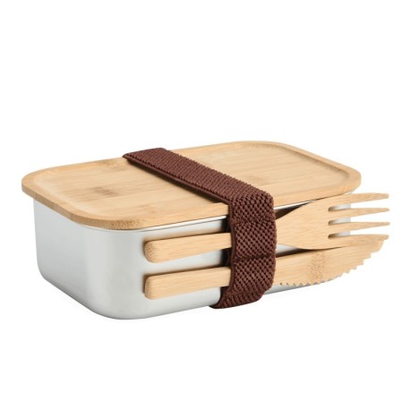 Pudełko śniadaniowe ECO TASTE, brązowy, srebrny 56-0306026